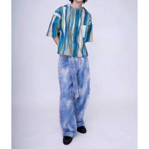 NEW KAWAKEY felt oversized shirt in afternoon sky